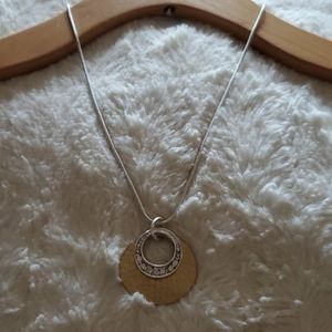 Chico's Silver and Gold Reversible Necklace